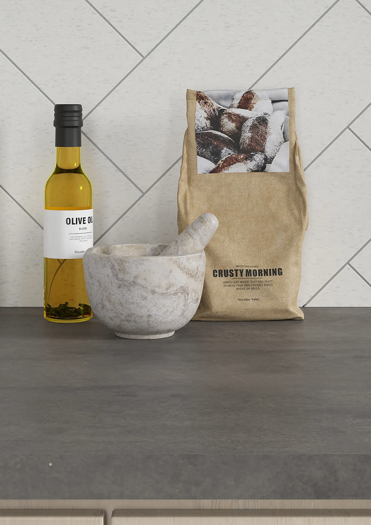 Benkeplate laminat mørk betong 29x3020x610 mm null - null - 2 - Miniatyr