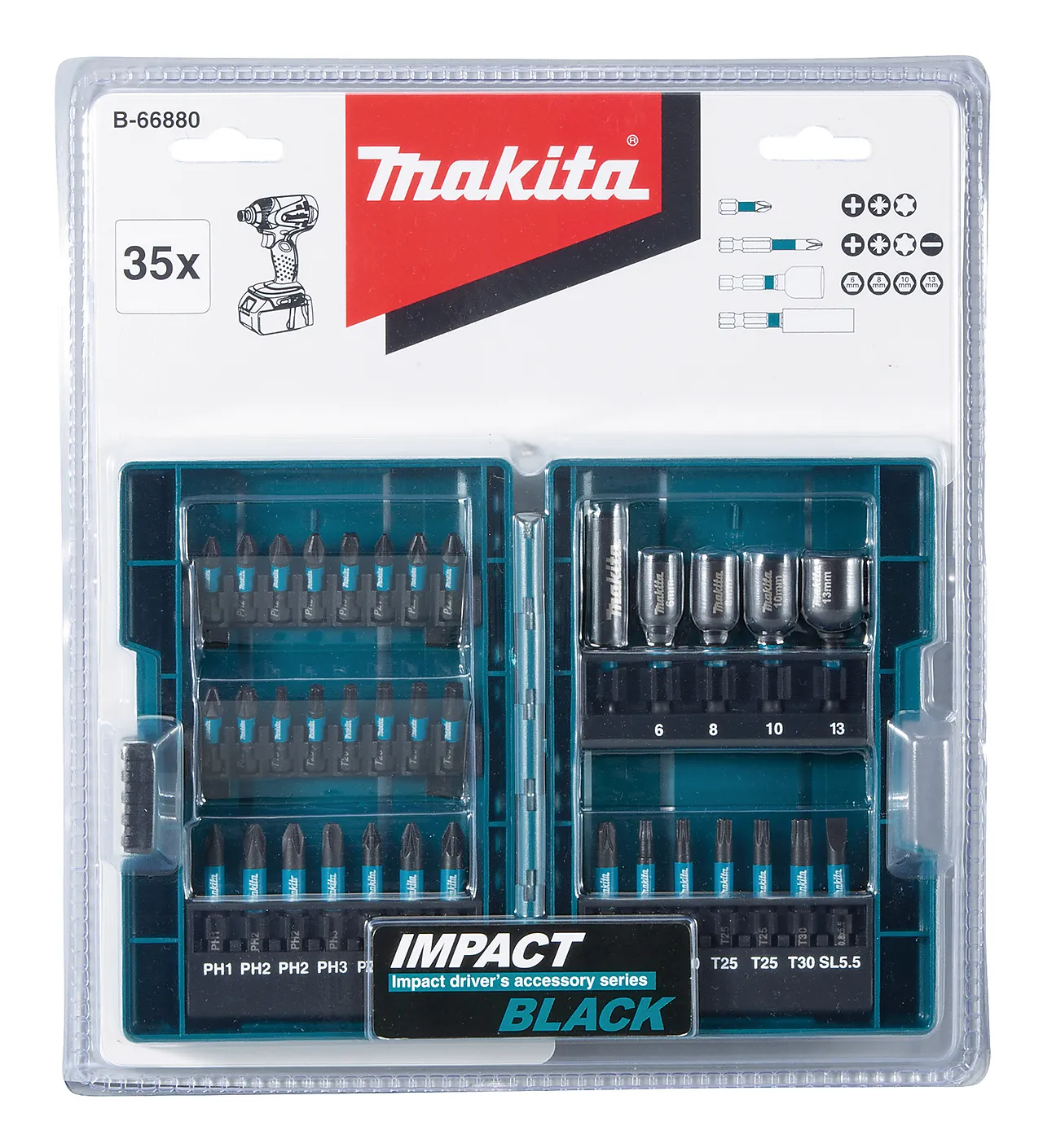 Bitssett B-66880 35 deler 1/4" Bitssett B-66880 35 deler 1/4"