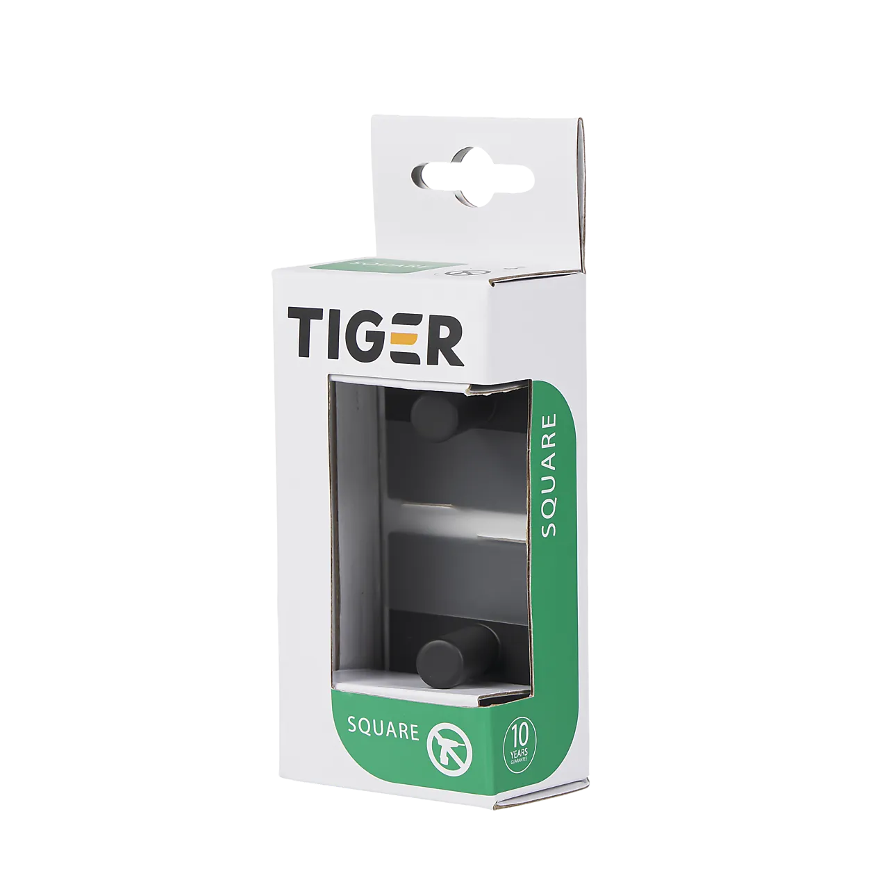 Krok enkel square svart matt 2 stk svart matt rustfritt stål