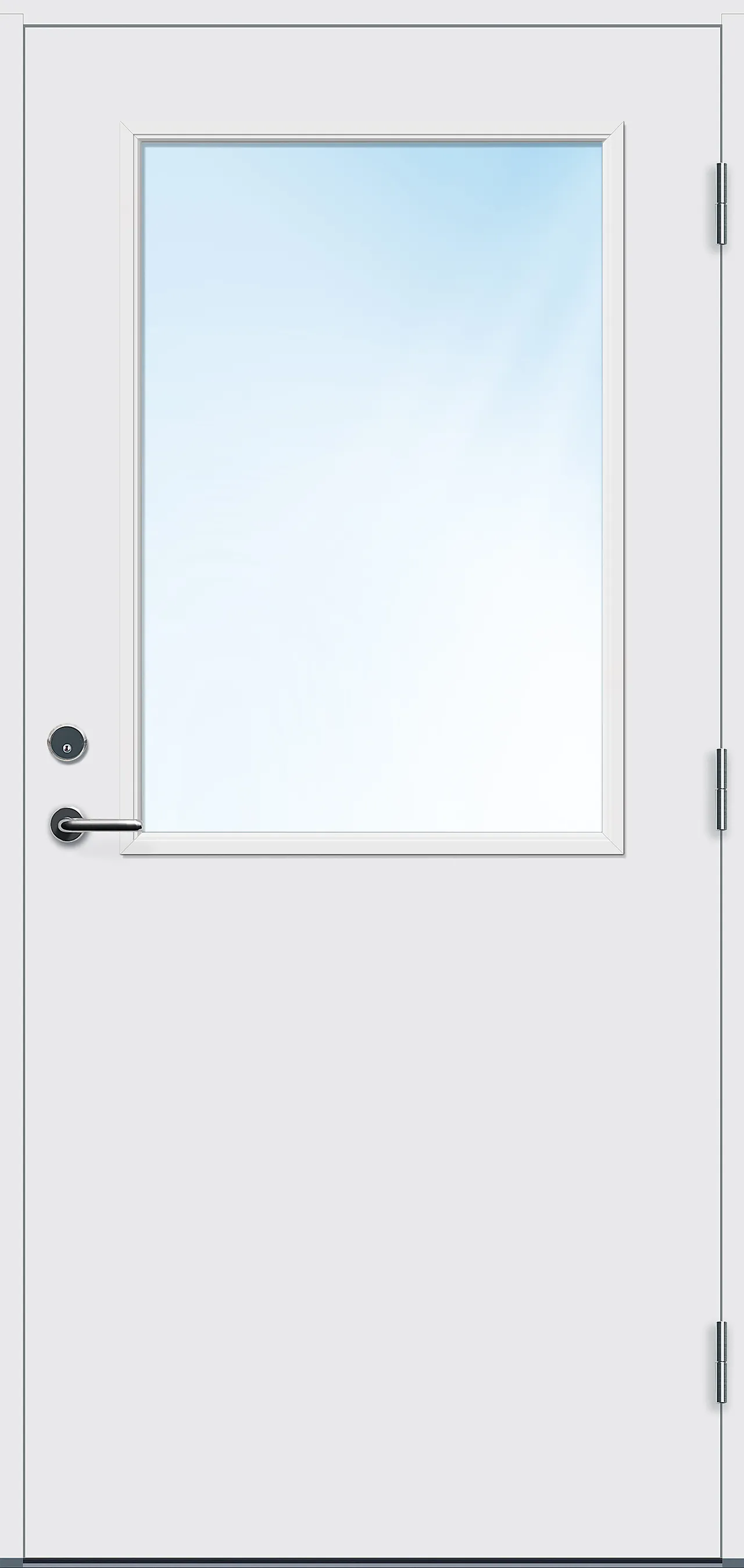 Ytterdør Sande med glass hvit høyre 90x200 cm null - 90x200 cm - 2 - Miniatyr