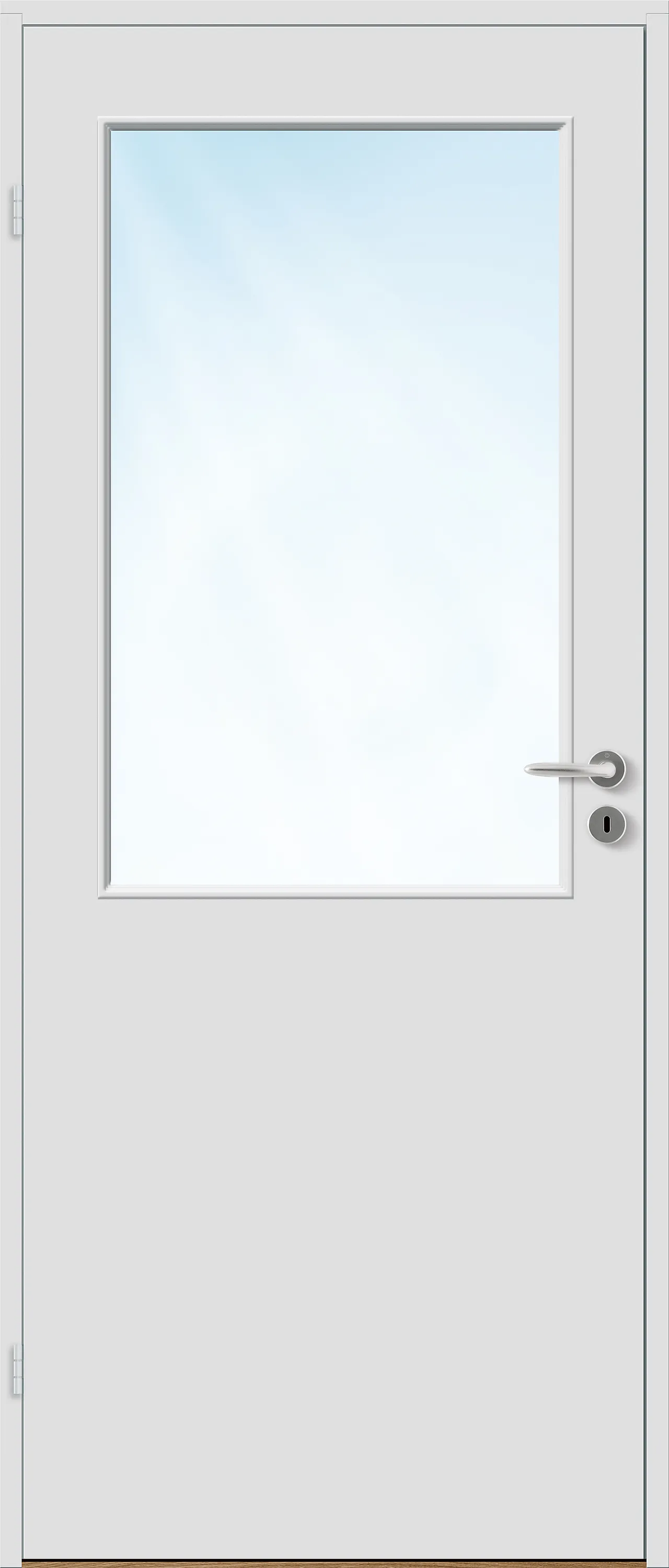 Innerdør Sletten halvglass hvit 80x200 cm null - 80x200 cm - 2 - Miniatyr