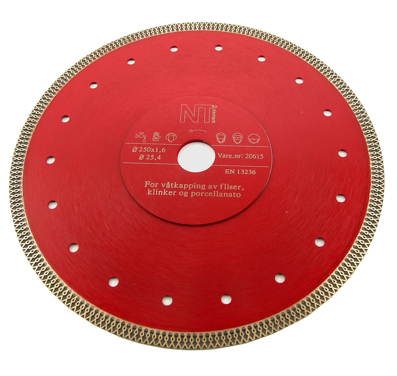 Diamantblad harde mate 250x25,4 våt nordic tools