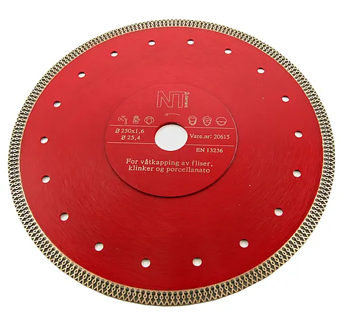 Diamantblad harde mate 250x25,4 våt nordic tools