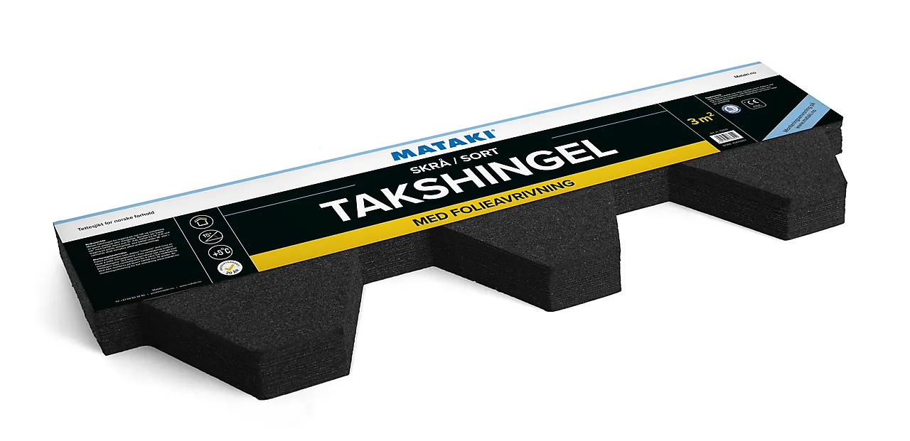 Takshingel fa skrå sort mataki 3 m2 pr pakke Takshingel fa skrå sort mataki 3 m2 pr pakke