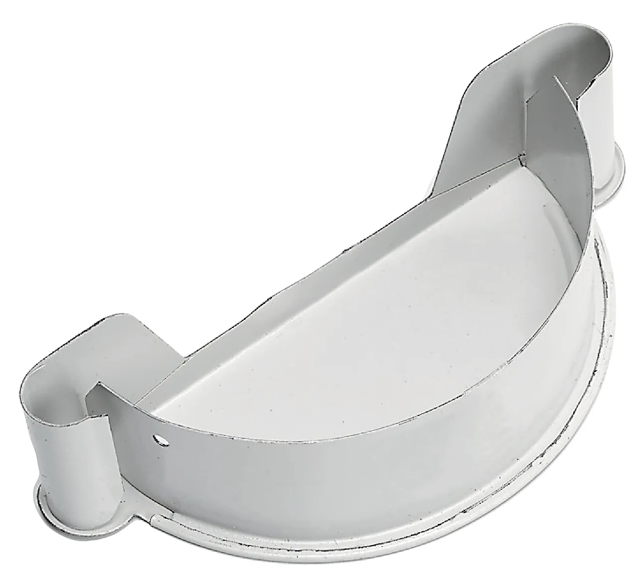 Endebunn 07 til takrenne 125 mm stål hvit Endebunn 07 til takrenne 125 mm stål hvit