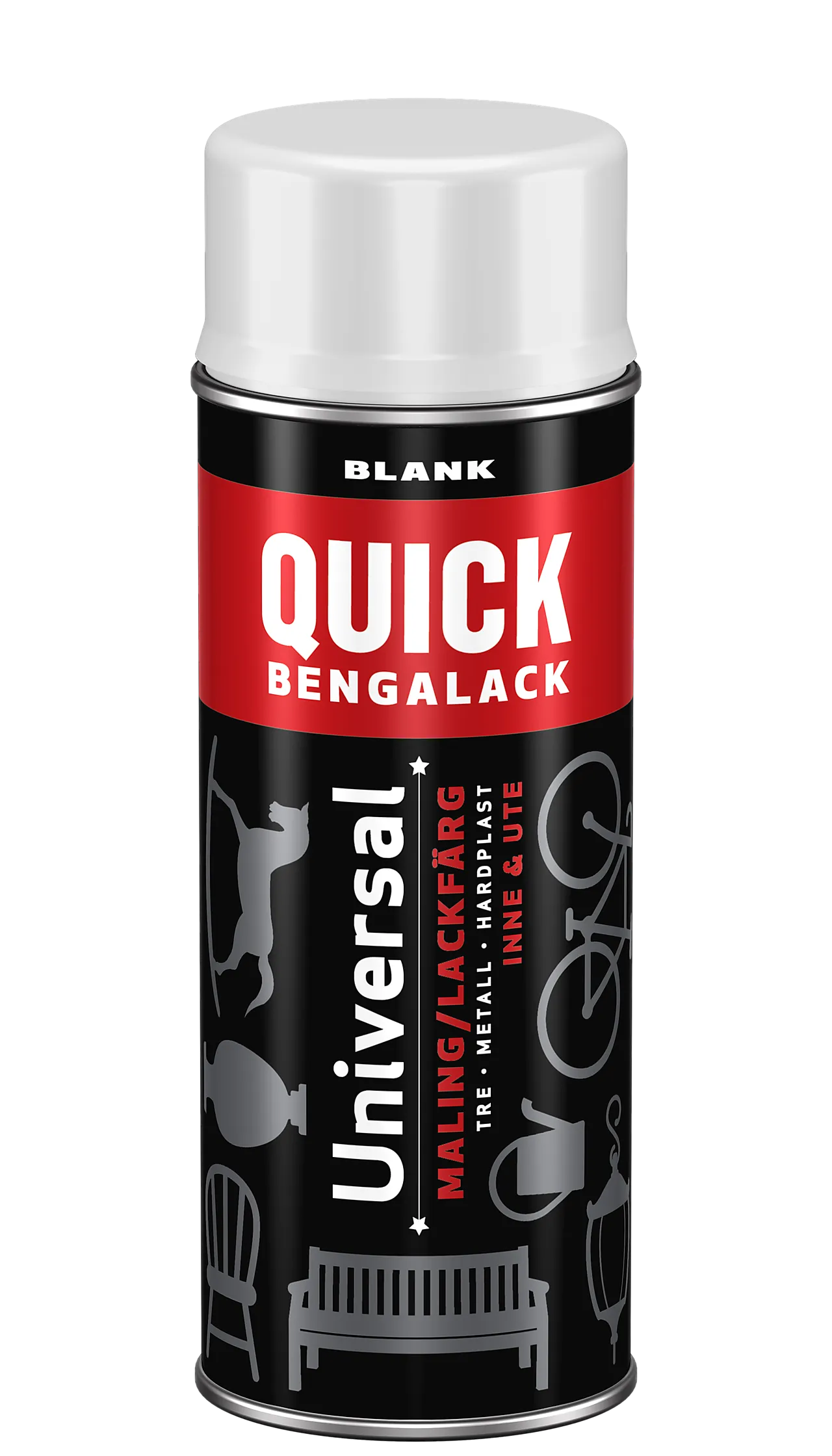 Bengalack spray hvit blank 400 ml