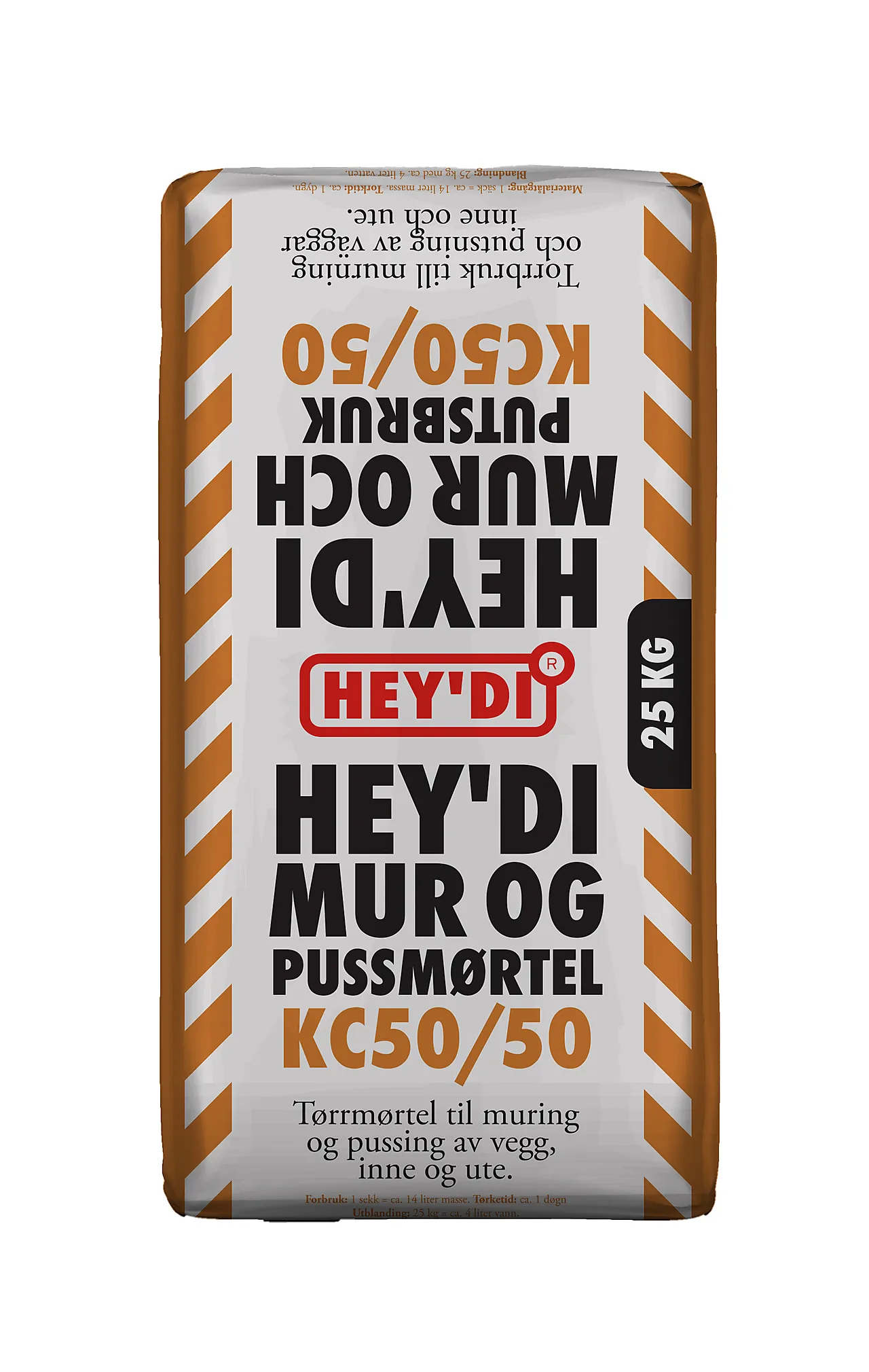 Heydi mur&puss kc50/50 25kg mørte tørrmørtel, plastsekk Heydi mur&puss kc50/50 25kg mørte tørrmørtel, plastsekk