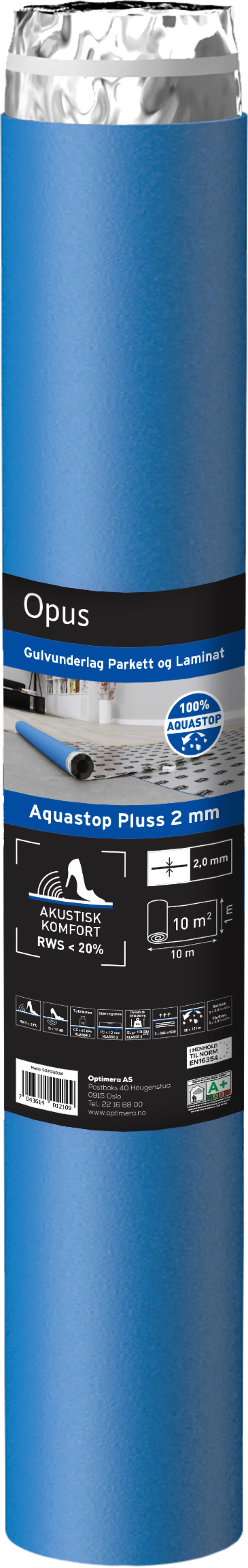 Gulvunderlag aquastop plus 2 mm 10 meter
