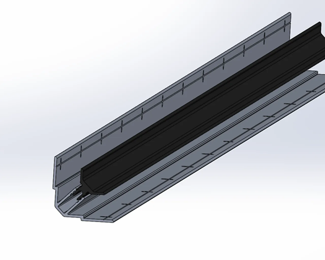 Hjørnelist innv todelt sort 2400 33,5x33,5x2400mm