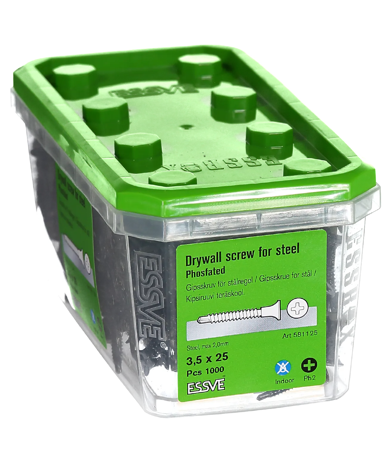 Gipsskrue borspiss 3,5x25 fos -1000 for stålstender fosfatert stål null - null - 2 - Miniatyr