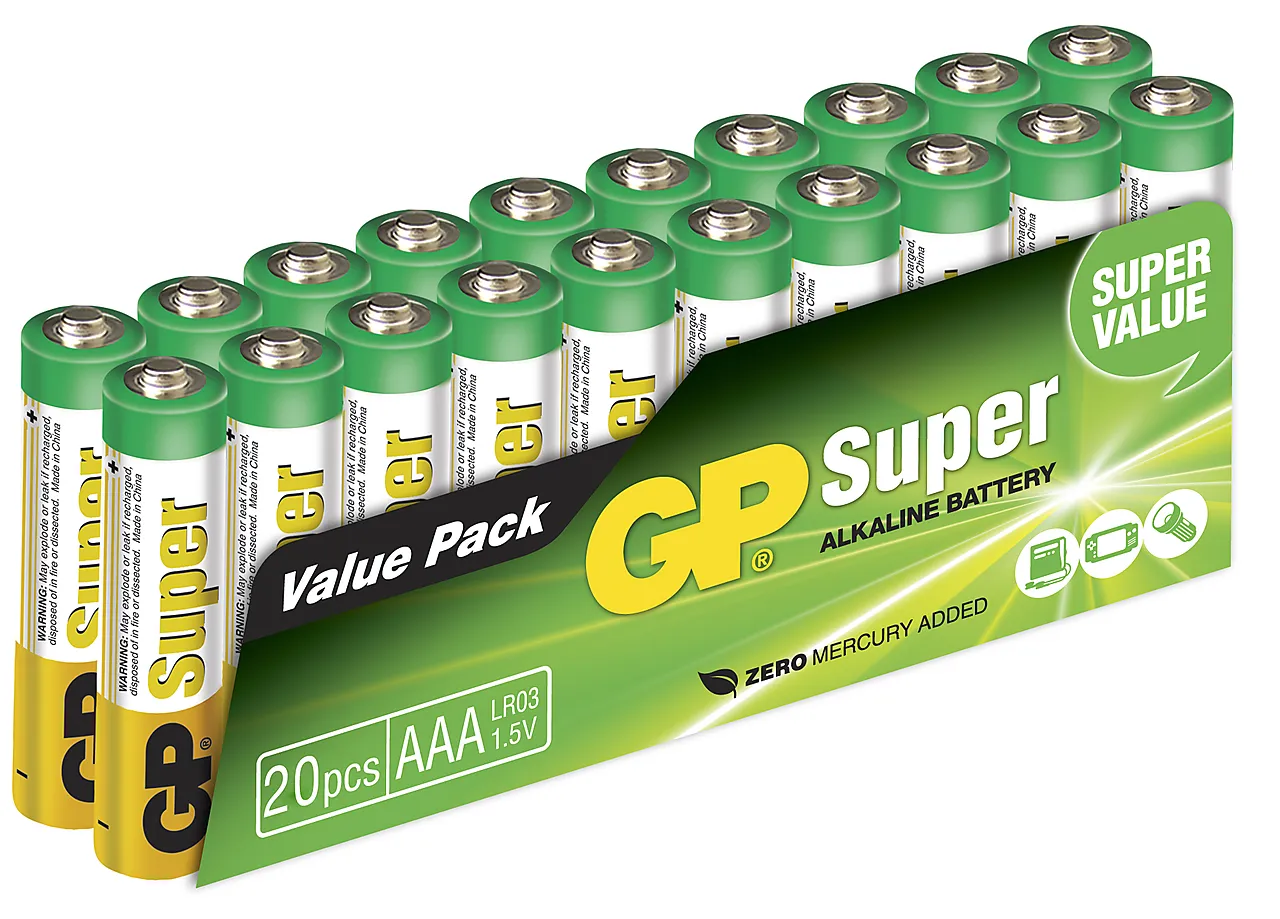 Batteri alkalisk lr03/AAA 20 pk fol gp 24a s20 20 pk
