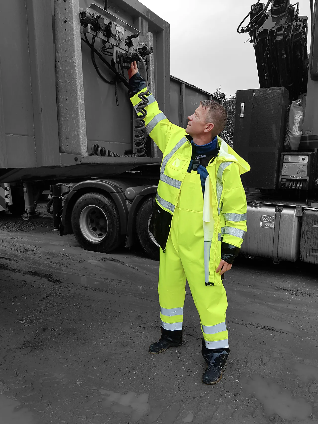 Regnbukse med seler gul str L null - L - 2 - Miniatyr