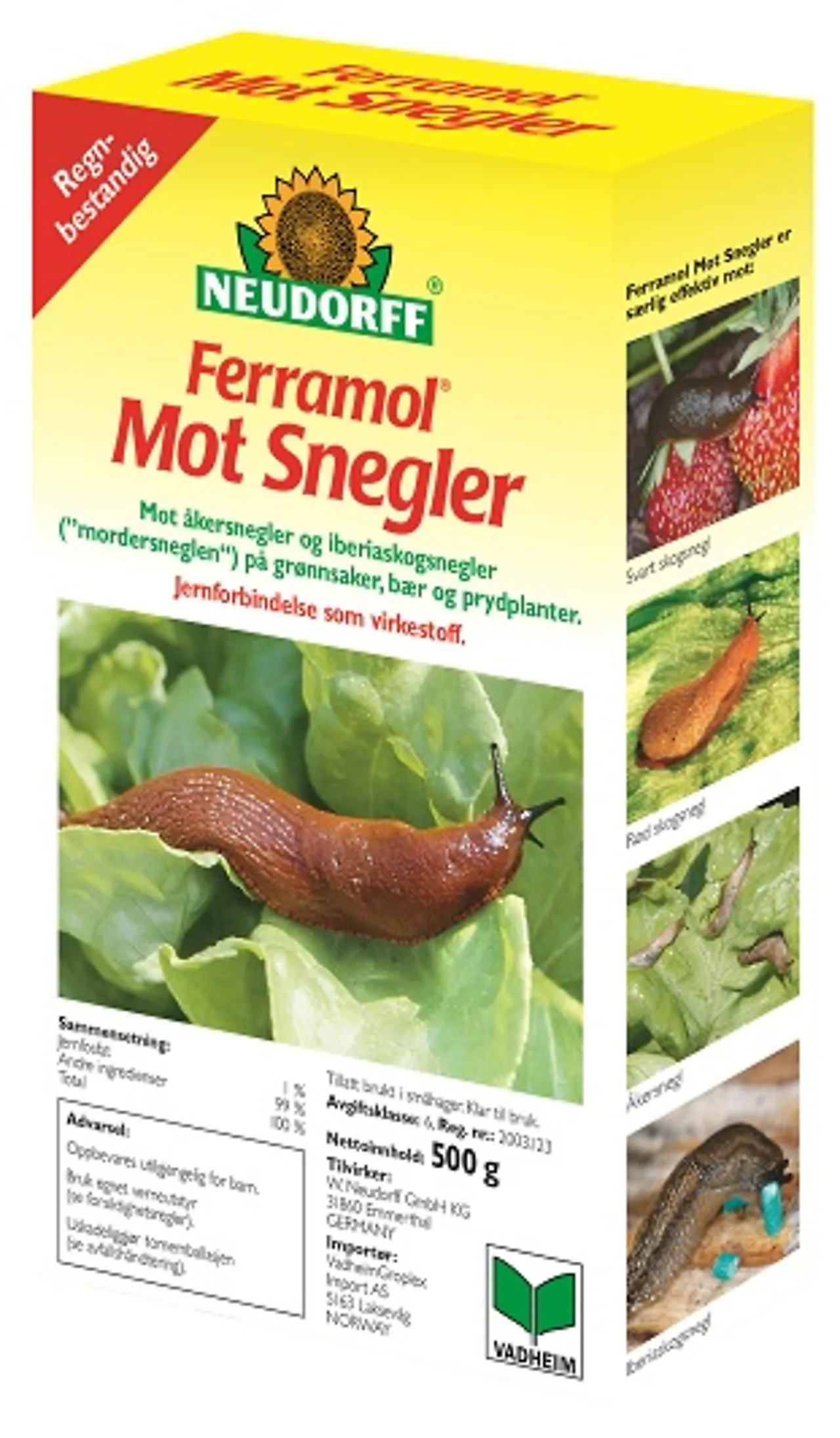 Ferramol mot snegler 500g miljøavgift tilkommer 50 kr p kg