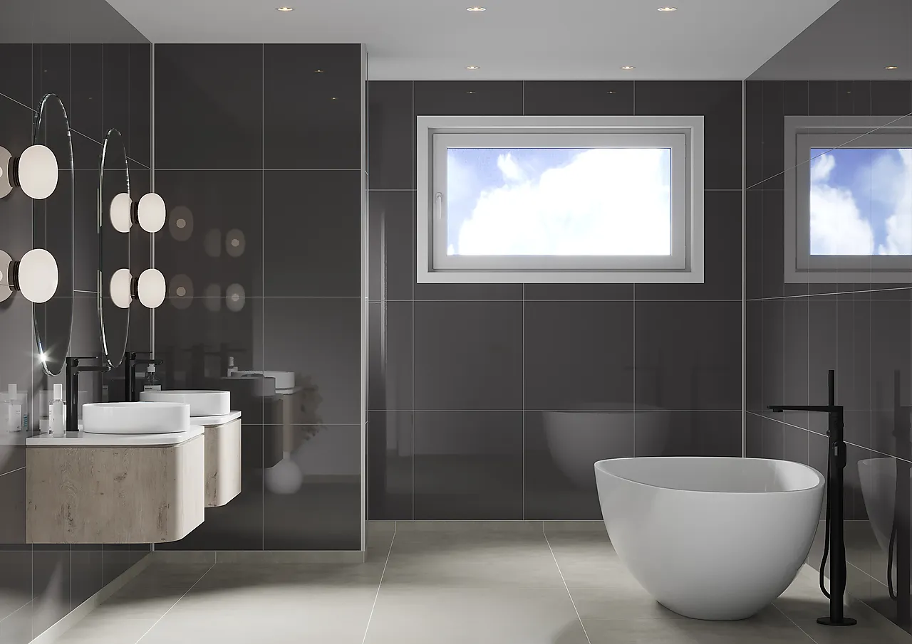 Fibo 4054M6060 Anthracite baderomspanel 60x60 cm null - null - 3 - Miniatyr