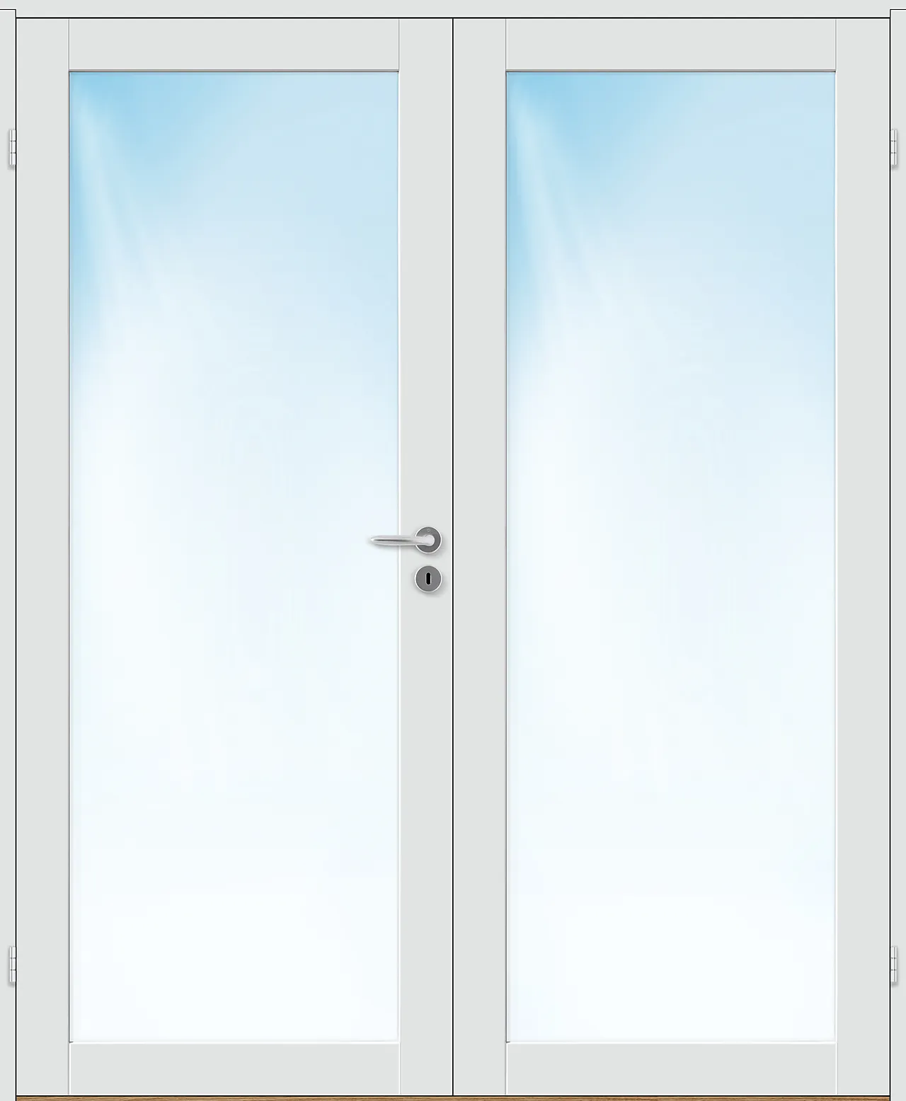 Dobbel innerdør Base 1 med glass hvit 153x210 cm null - 153x210 cm - 3 - Miniatyr