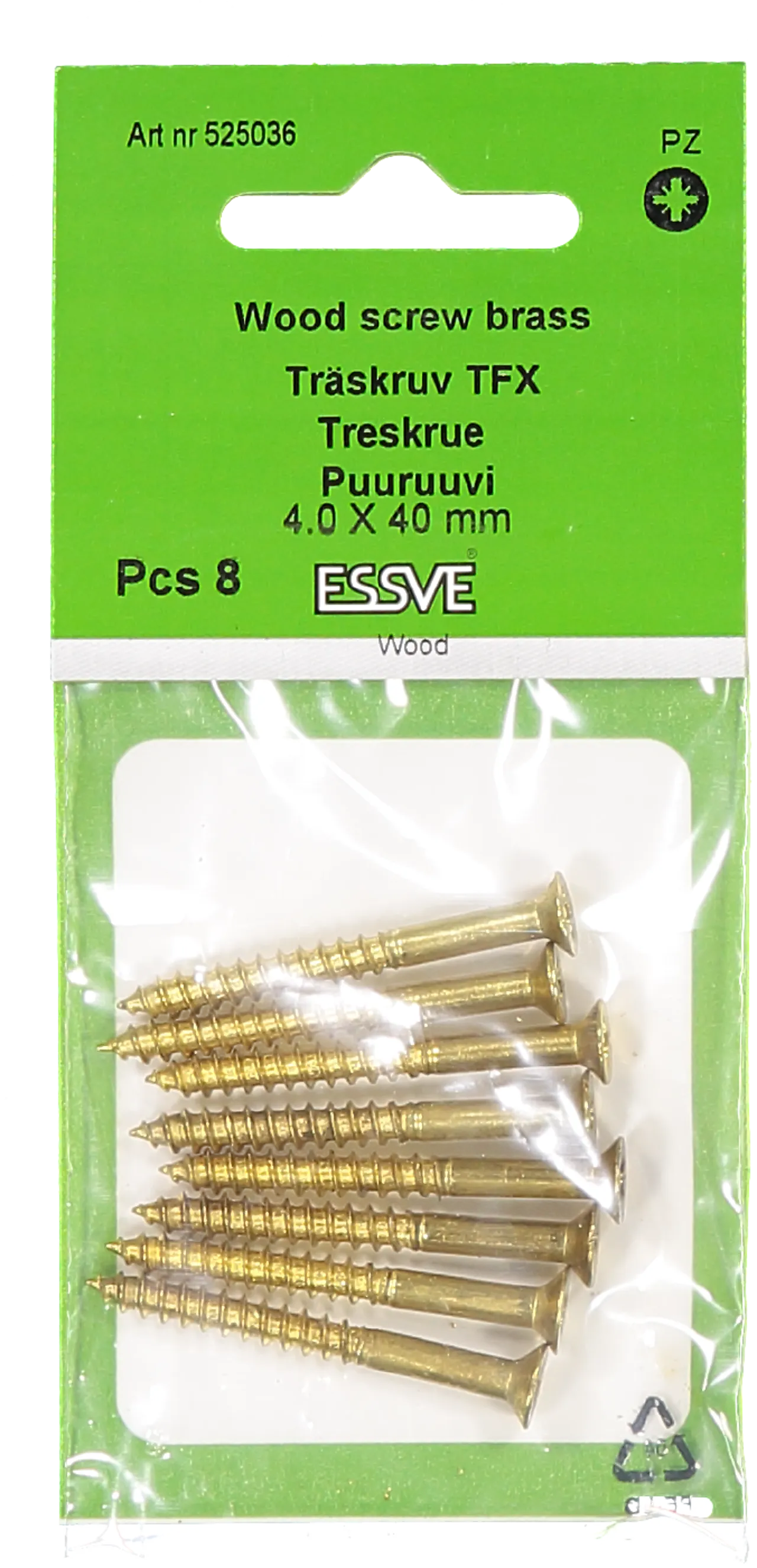 Treskrue inv sh 4,15x38messing a-8 senkhode for bruk innendørs null - 40 - 2 - Miniatyr