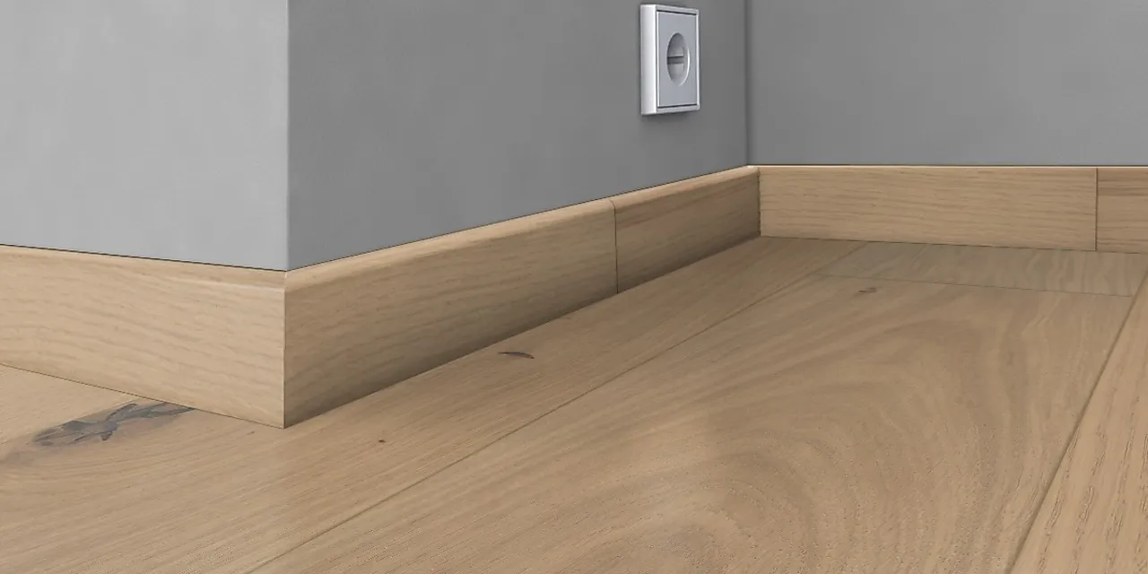 Gulvlist finért 16x60 mm Eik Nouveau white null - 16x60 - 2 - Miniatyr