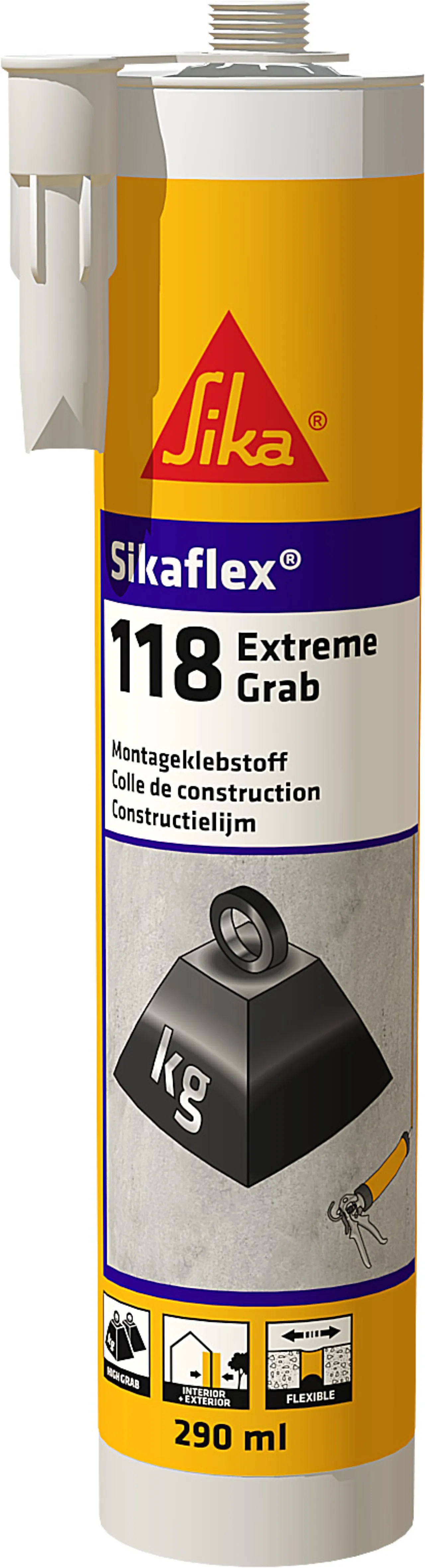 Monteringslim sikaflex-118 extreme grab hvit Monteringslim sikaflex-118 extreme grab hvit