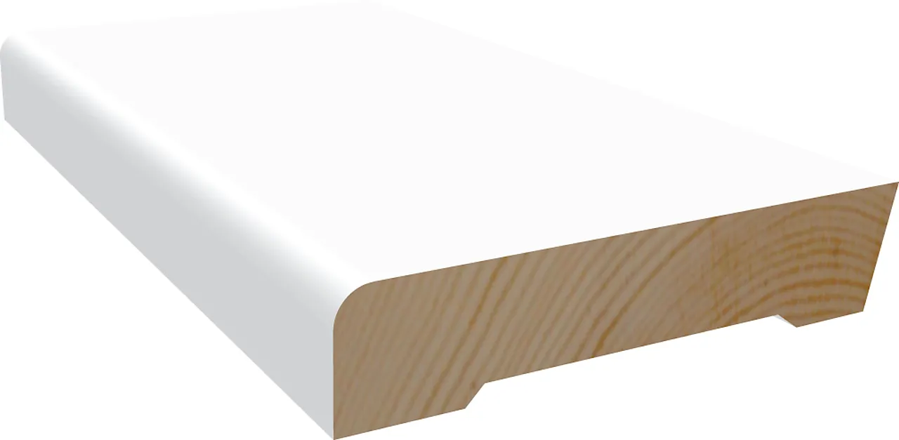 Gulvlist furu rund hvit bomull S0502-Y 12x45x4400 mm Gulvlist furu rund hvit bomull S0502-Y 12x45x4400 mm