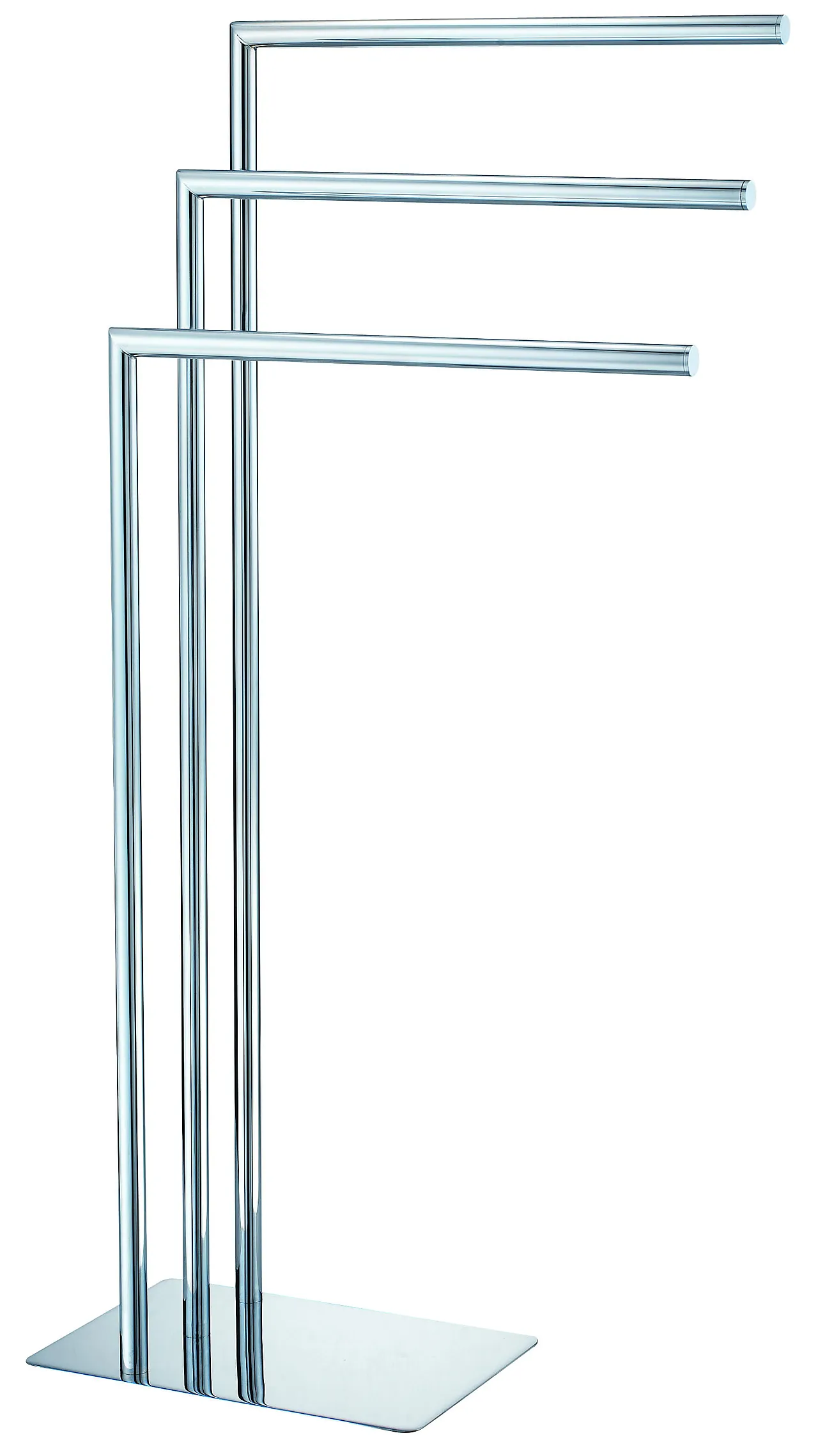 Håndklestativ 3 stenger firkantet fot krom Håndklestativ 3 stenger firkantet fot krom