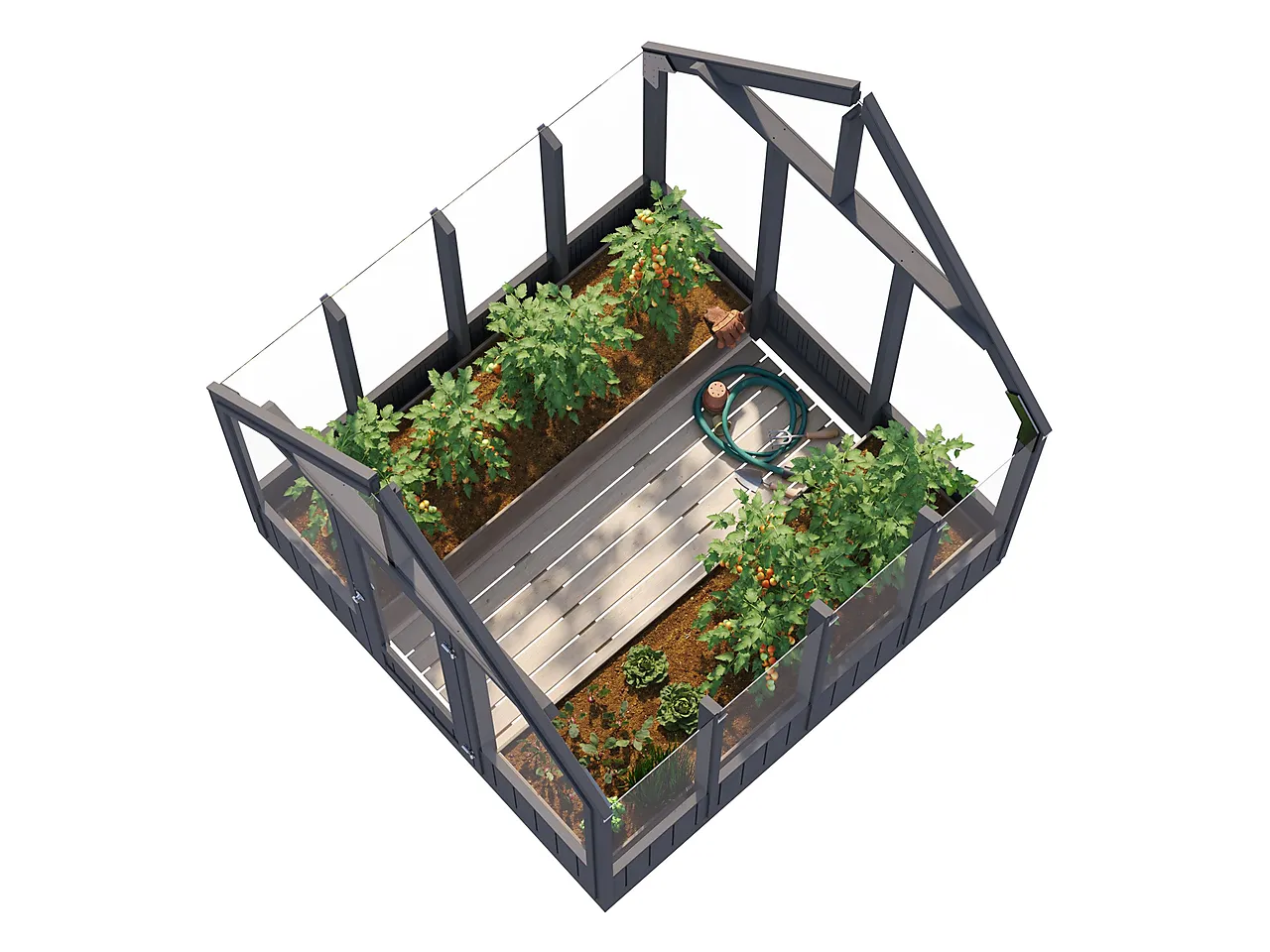 Veksthus Palmako Emilia 5,4 m2 gråmalt null - null - 3 - Miniatyr