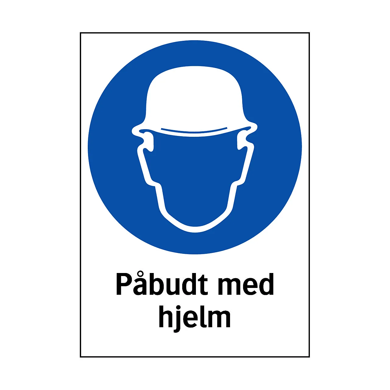 Påbudsskilt 210x297mm 35-0024 påbudt med hjelm