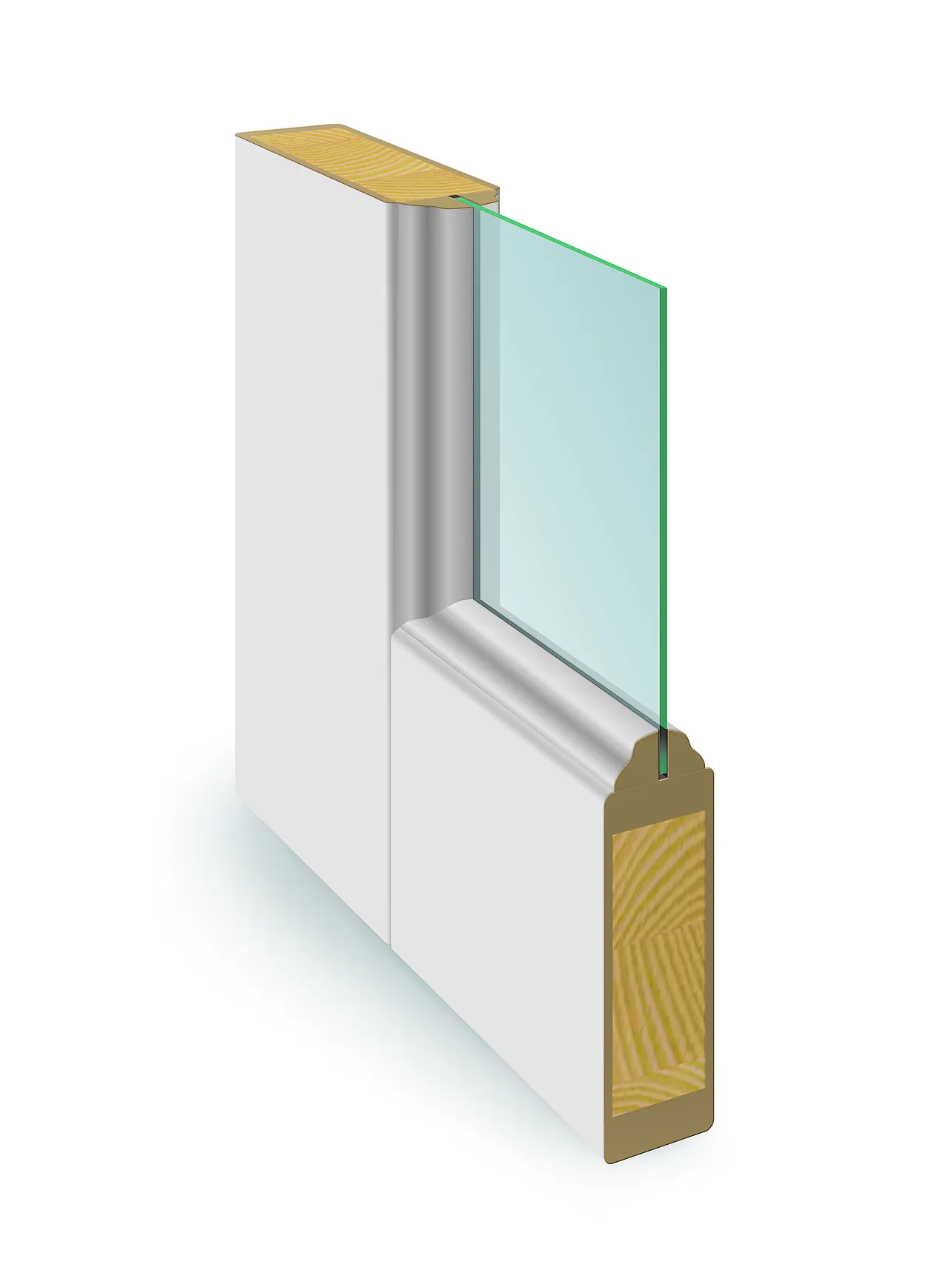 Sidefelt innerdør Jonas halvglass hvit 40x210 cm null - 40x210 cm - 2 - Miniatyr