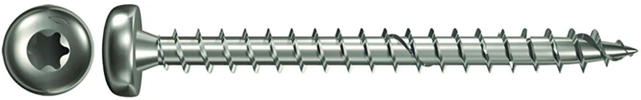 Treskrue med panhode 5x30 mm rustfritt stål 200 stk