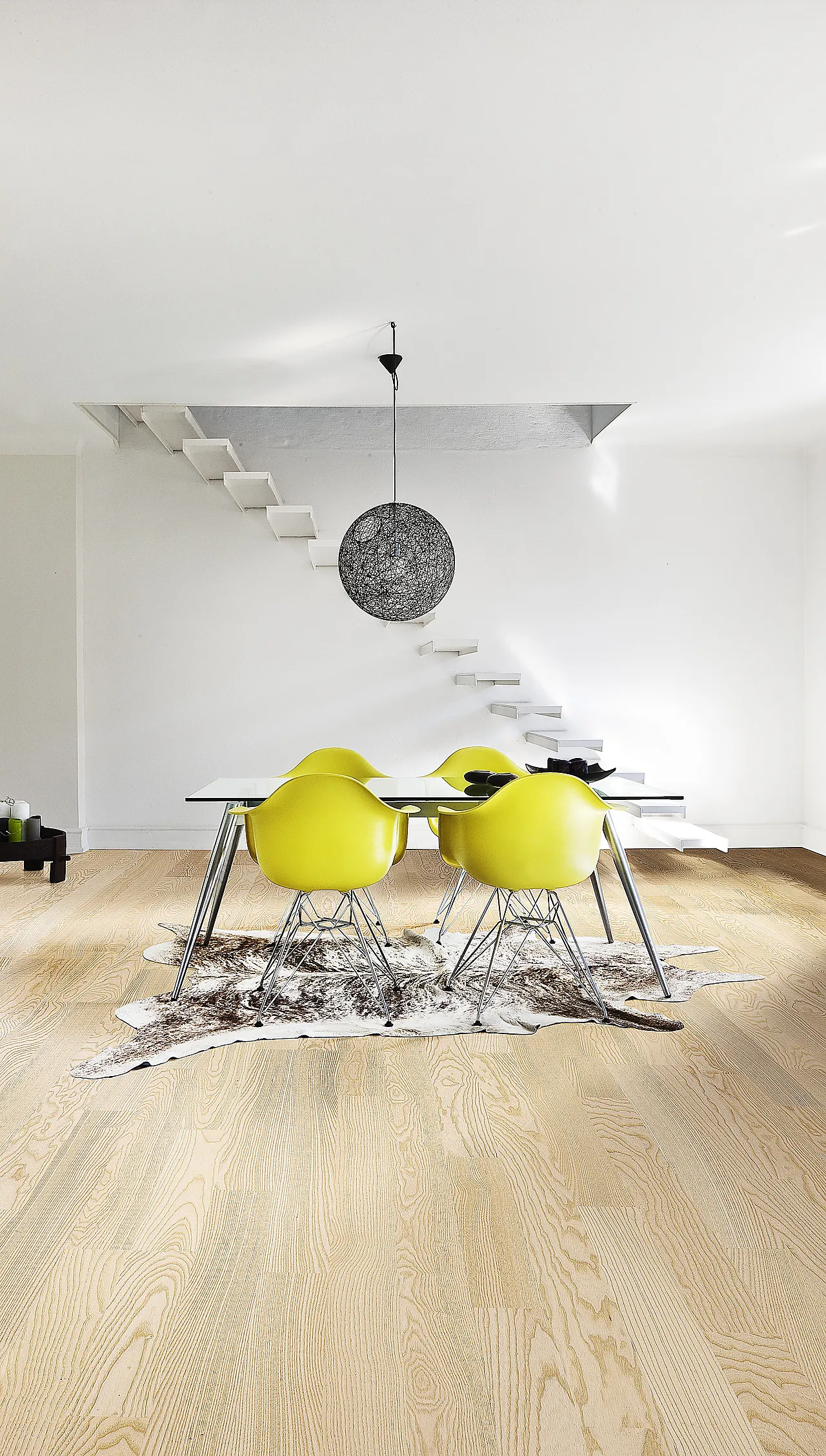 Parkett Ask Falsterbo 2-stav hvit matt