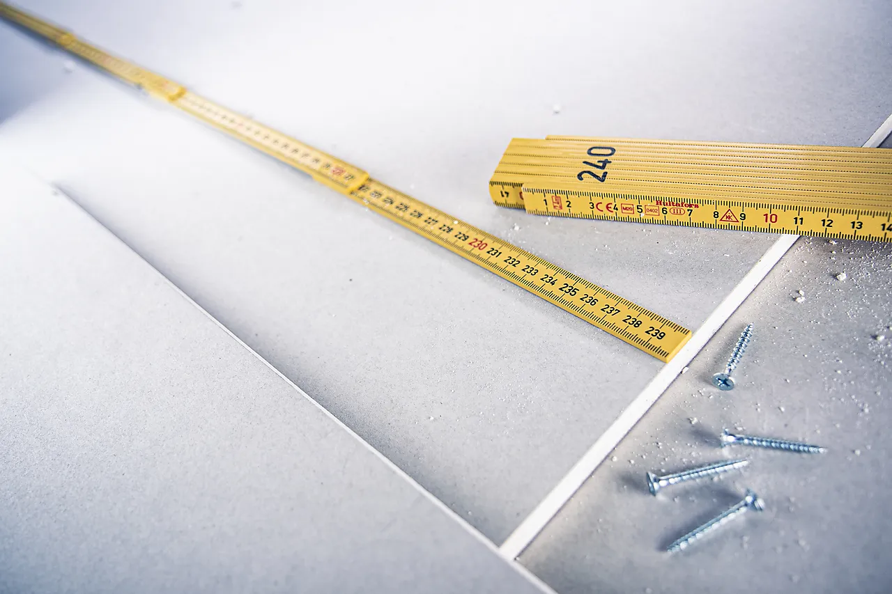 Meterstokk glassfiber gul 240 cm null - 2.4 - 3 - Miniatyr