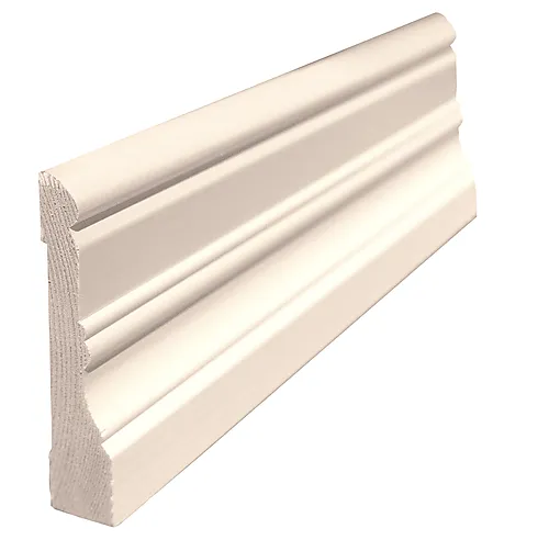Karmlist furu profilert CW150 hvit bomull S0502-Y 21x95x4400 mm