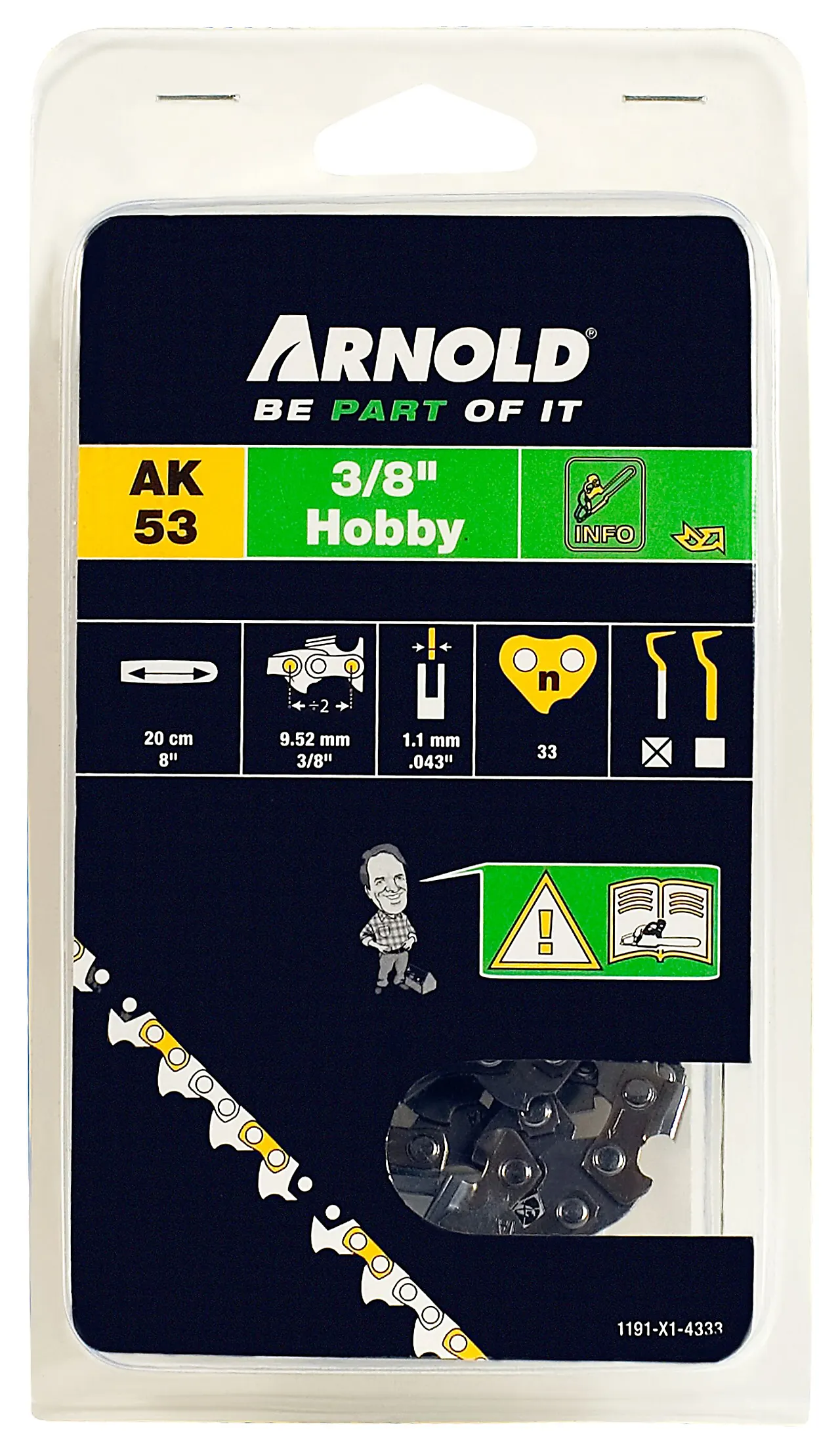 ARNOLD Sagkjede 3/8" LP 1,1 mm 33 tenner ARNOLD Sagkjede 3/8" LP 1,1 mm 33 tenner
