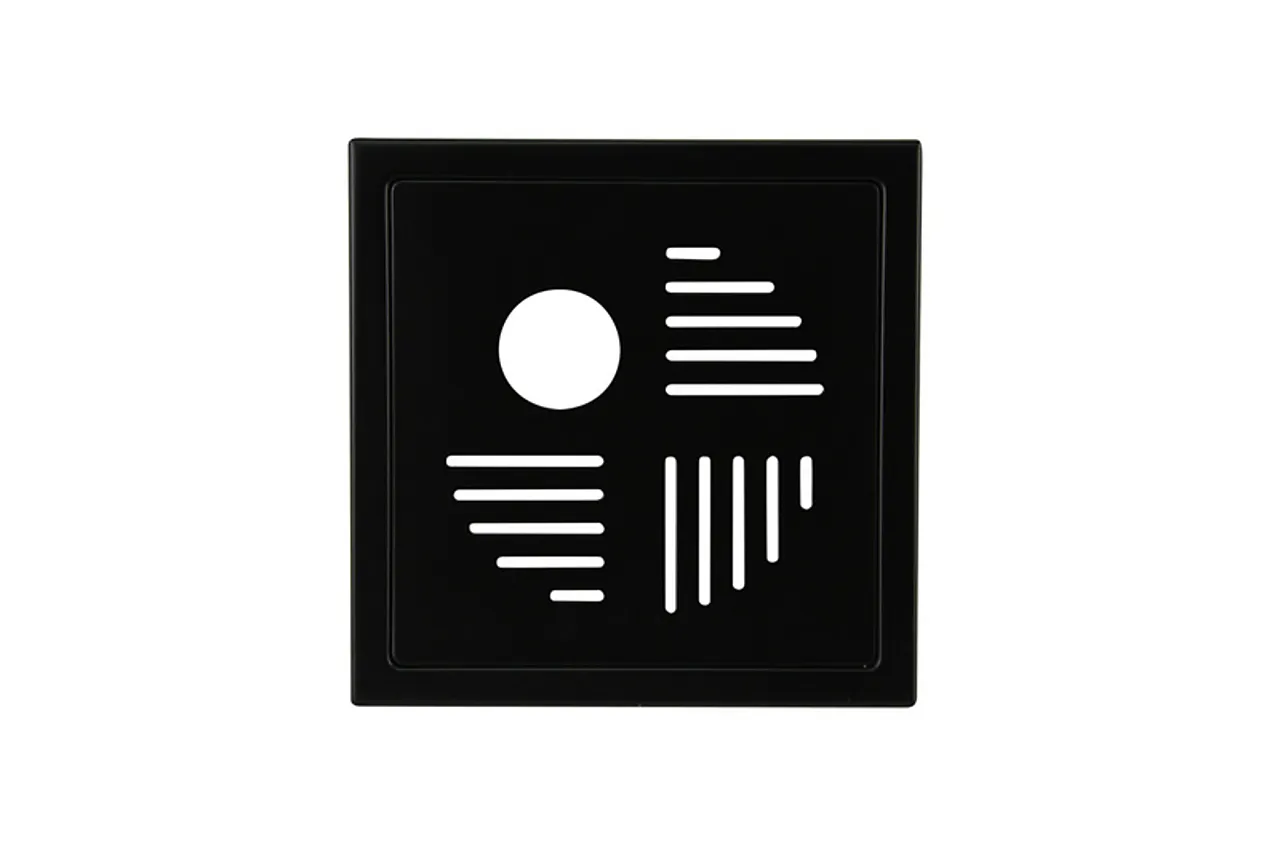 Slukrist klode 20x20 svart matt med uthugg Slukrist klode 20x20 svart matt med uthugg