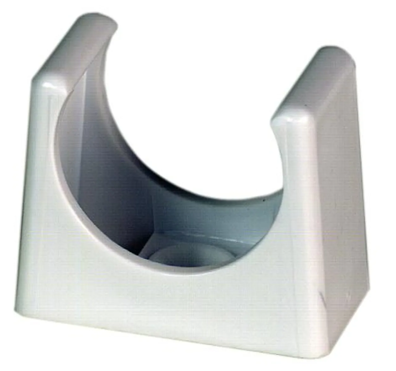 Rørklamme med låstbart overdel hvit 32 mm