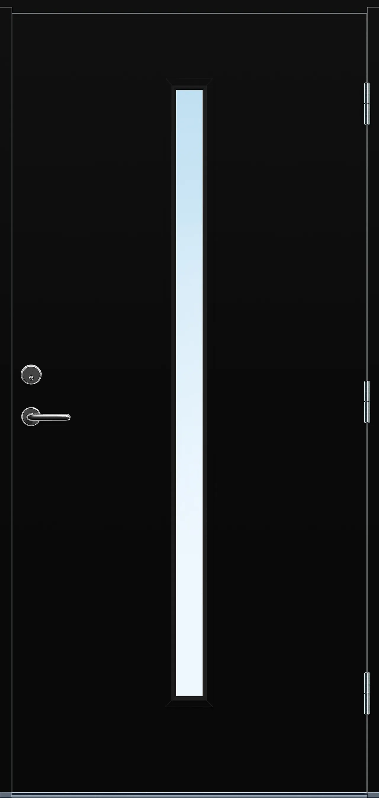 Ytterdør Hovdeby med frostet glass svart høyre 90x200 cm