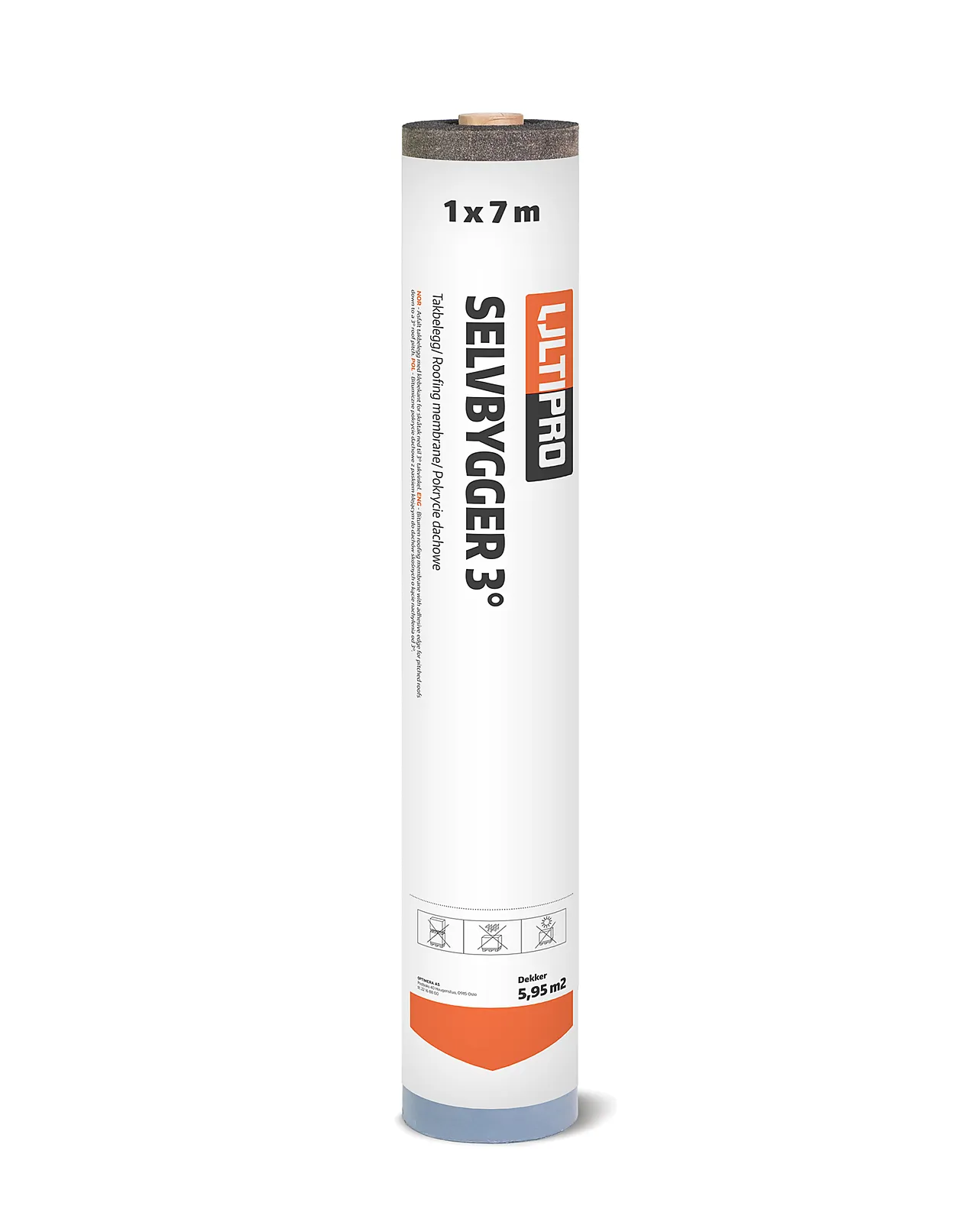 Ultipro 3° overlag selvbygger sort 1x7 meter