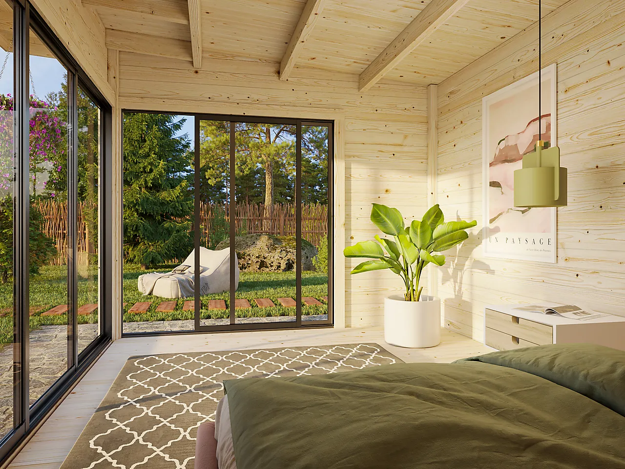 Skyvedør 3 dørblad enkelt glass høyre 310x200 cm null - 310x200 - 2 - Miniatyr