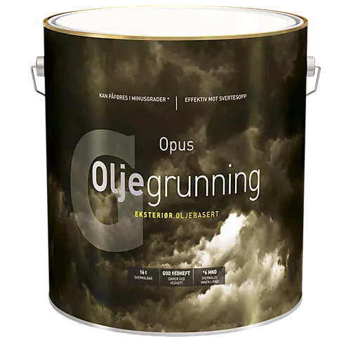Oljegrunning eksteriør hvit 9 liter