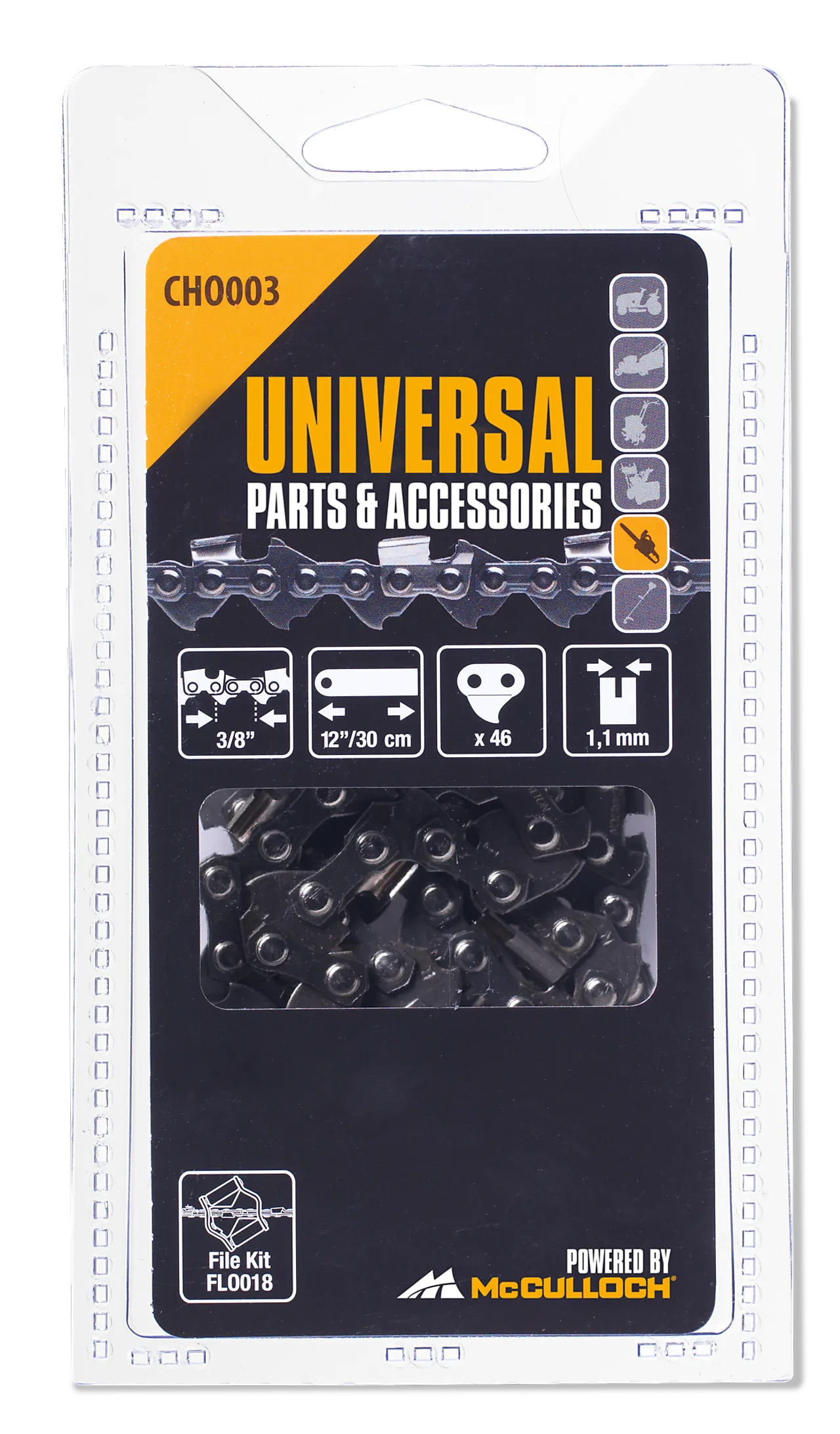 Kjede til motorsag 12"x 3/8 1,1 mm 46 ledd Kjede til motorsag 12"x 3/8 1,1 mm 46 ledd