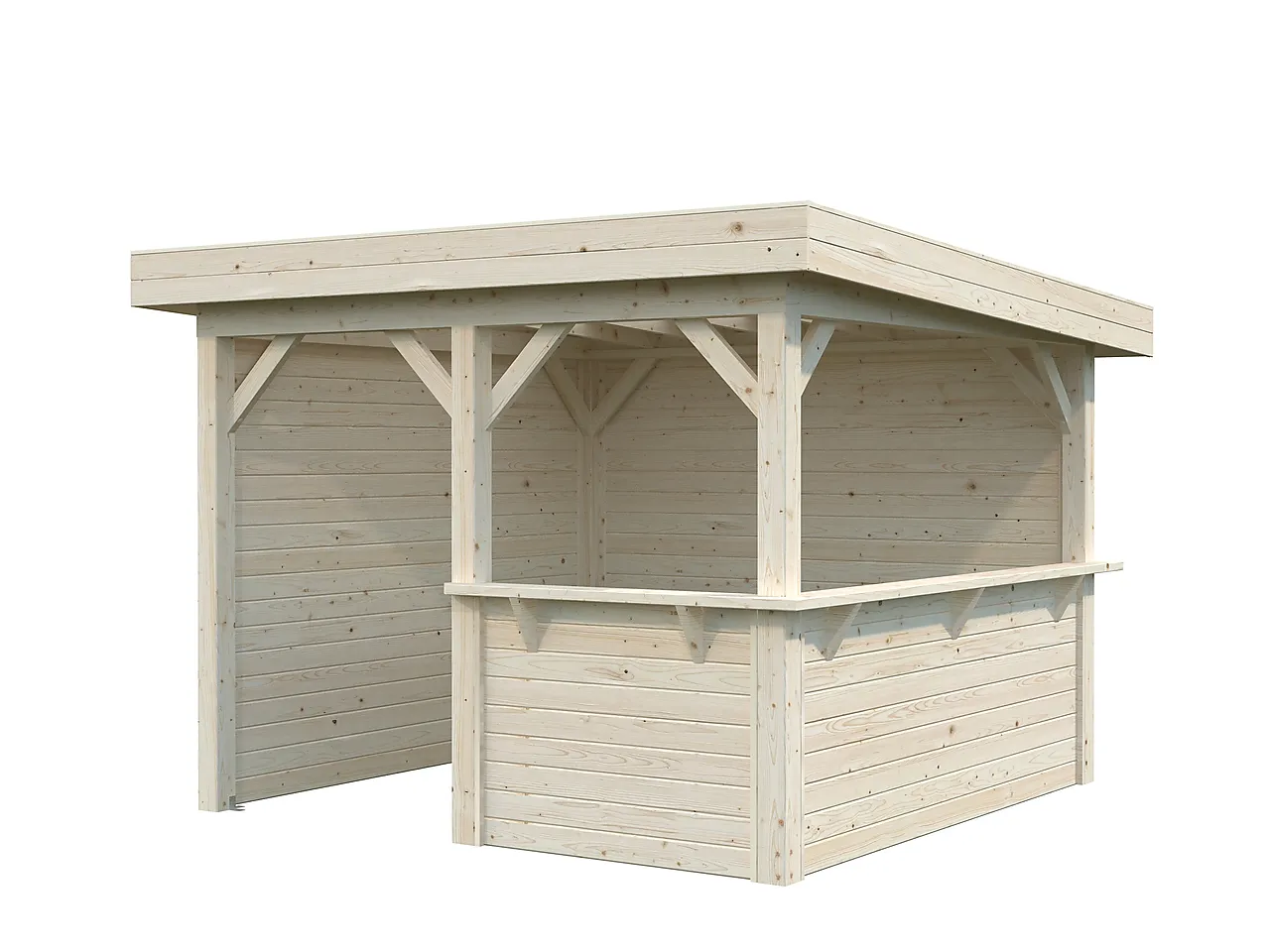 Paviljong Limtrekonstruksjon 28 mm veggbord 303 8,3 m2 null - null - 3 - Miniatyr