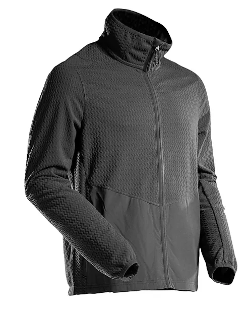 Genser mikrofleece xs svart med glidelås