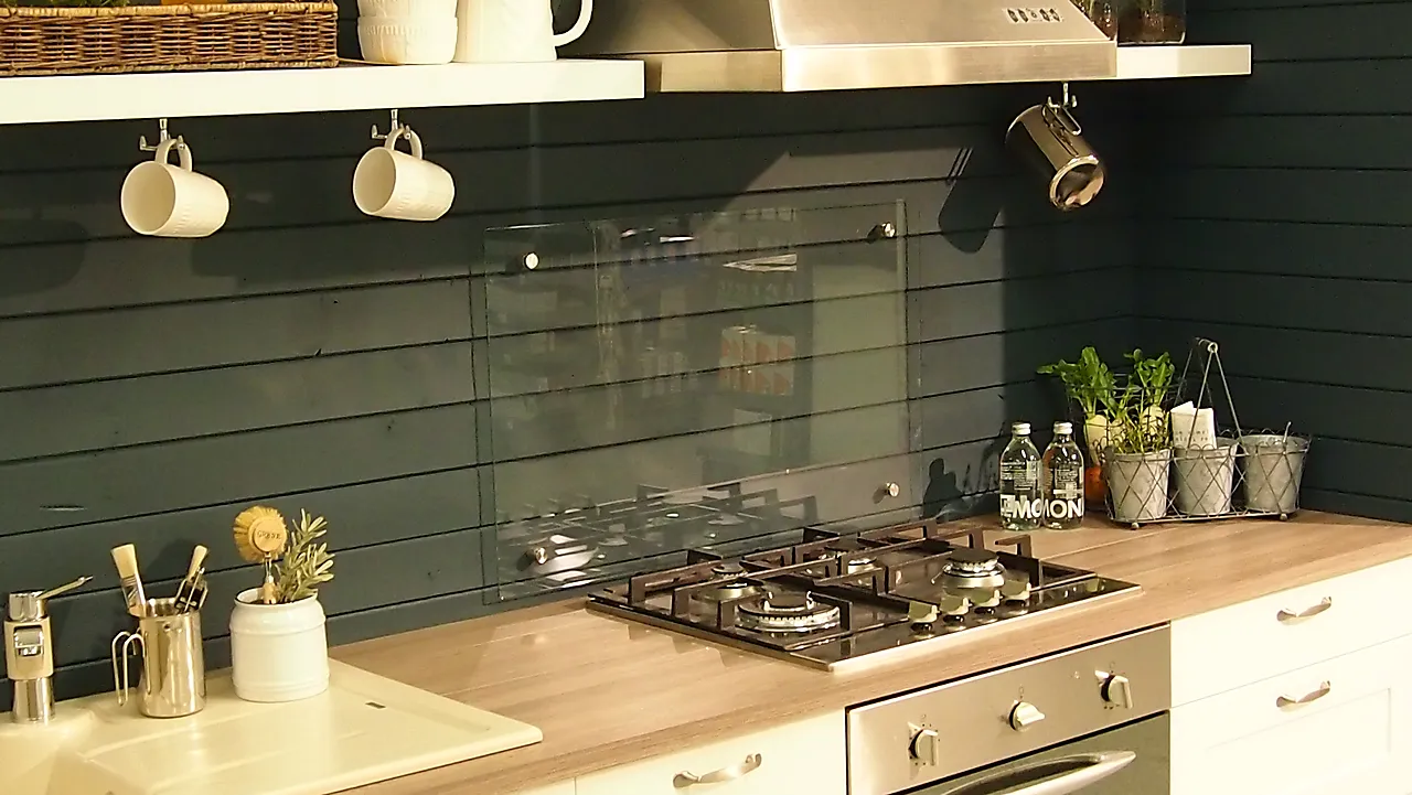 Glassplate herdet 120x50 m/4festeb vann og fett sprutbeskyttelse null - null - 2 - Miniatyr