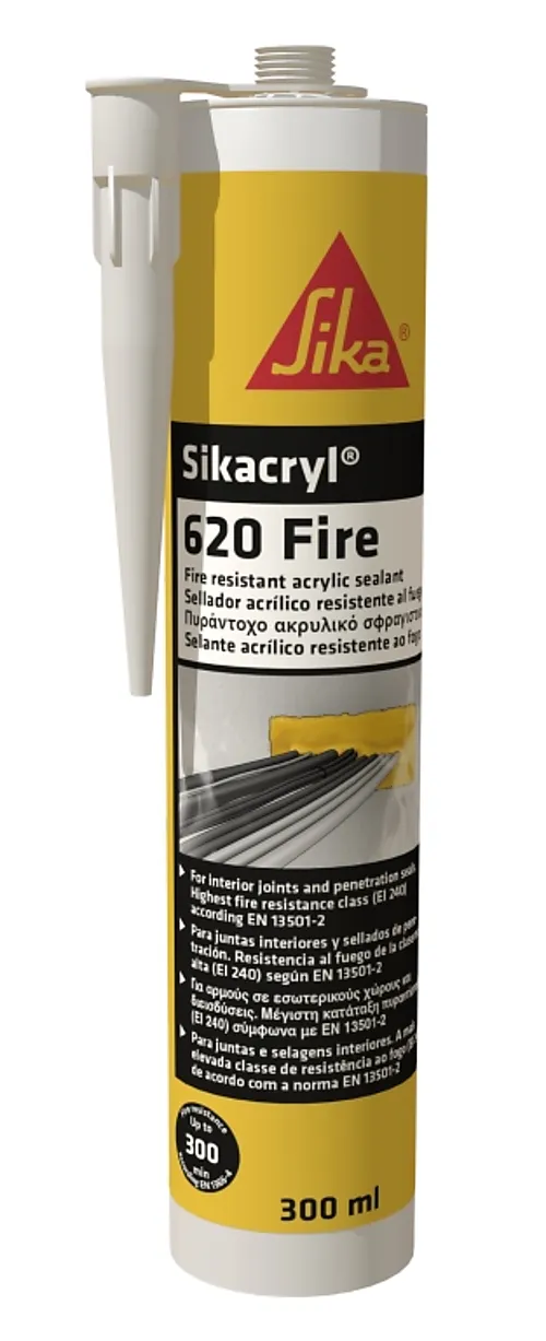 Brannfugemasse akrylbasert hvit patron 300 ml