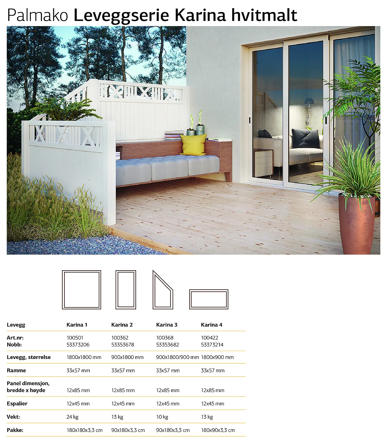 Levegg Elke hvit 3 90x180/90 cm null - 90x180/90 - 3 - Miniatyr