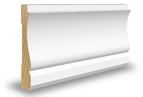 Karmlist furu profilert CW133 hvit bomull S0502-Y 15x70x4400 mm