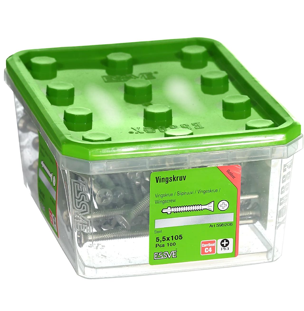 Vingeskrue stål sh bs 5,5x105 -100 senkhode borspiss corrseal Vingeskrue stål sh bs 5,5x105 -100 senkhode borspiss corrseal