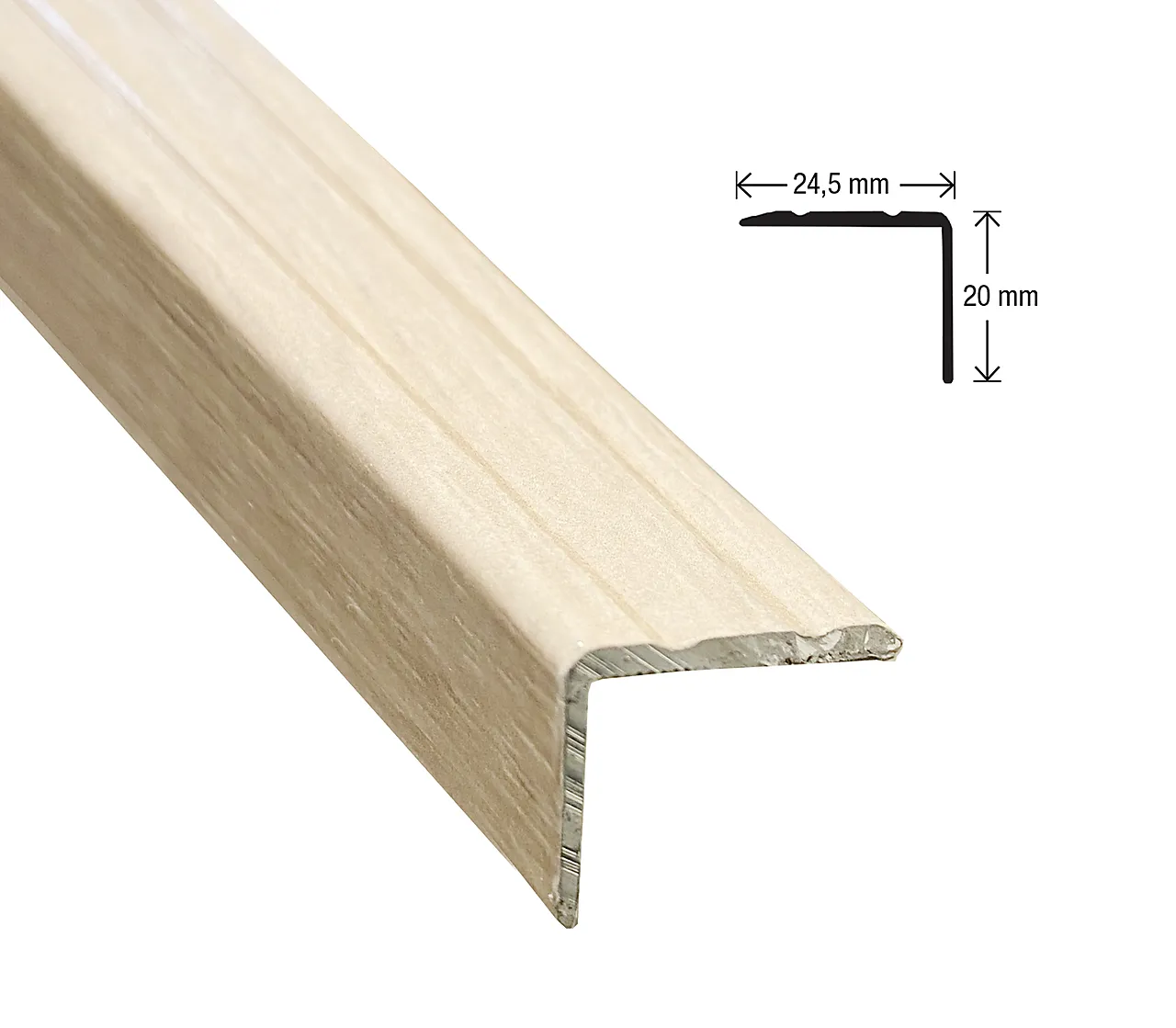 Trappenese nr 9.1 selvklebende aluminium 1 meter eik sand null - null - 2 - Miniatyr