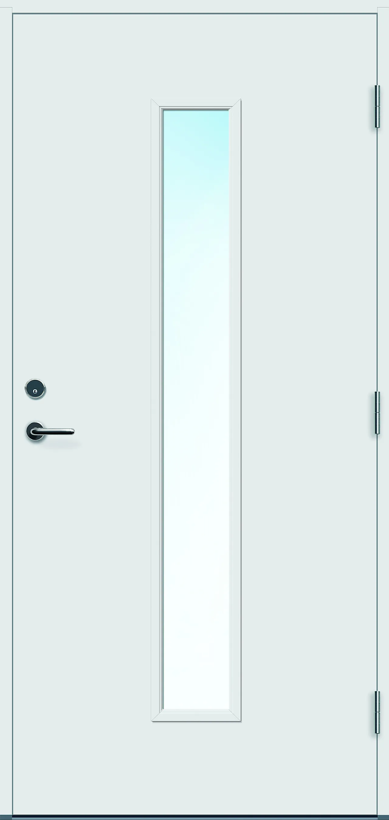 Ytterdør Volda med glass hvit høyre 90x200 cm