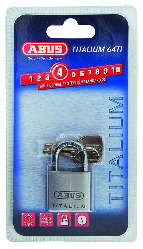 Hengelås 64TI-30B-C titalium rustfri