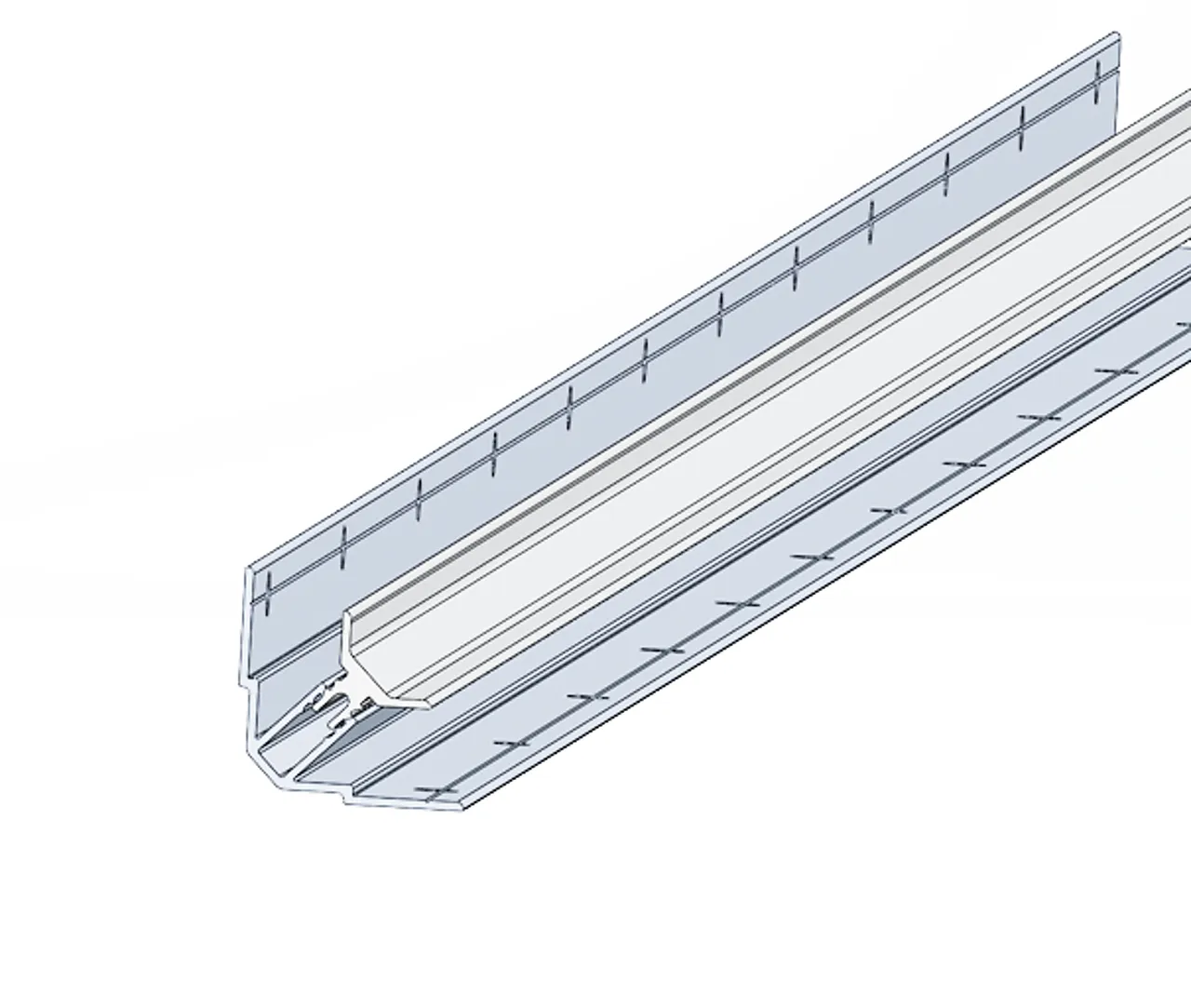Hjørnelist innv todelt hvit 2400 33,5x33,5x2400mm
